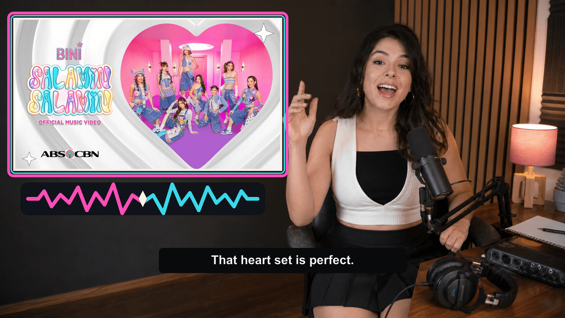 Music reaction creator reacting to a fiery music-video performance