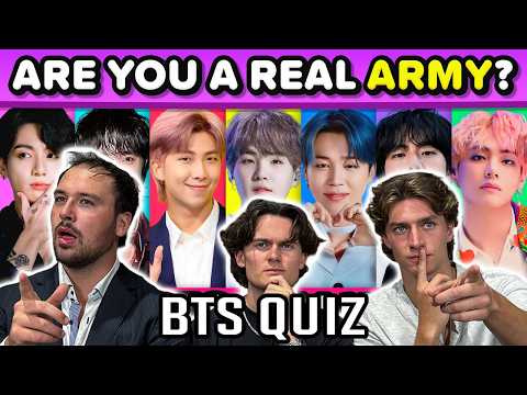 Video thumbnail: K-POP NEWBIES TAKE THE ULTIMATE BTS QUIZ! Are We Real ARMYs?